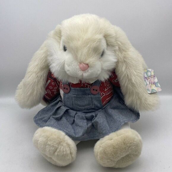 Vintage America Wego Bunny Plush 12" Country Dressed Stuffed Animal with Tag HTF - Picture 1 of 12